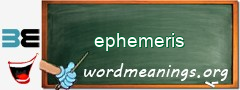 WordMeaning blackboard for ephemeris